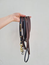 Ladda upp bild till gallerivisning, Black and brown leads in biothane, with gold and silver details.
